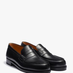 J.M. Weston 180 loafers in black leather.