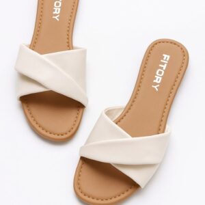Fitory Crossover Flat Slide Sandals