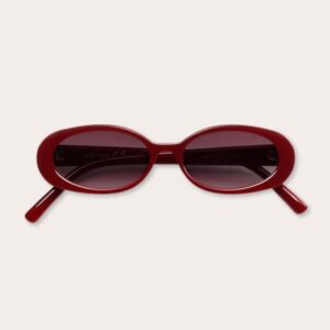 Retro Oval Statement Sunglasses (Cherry Red)